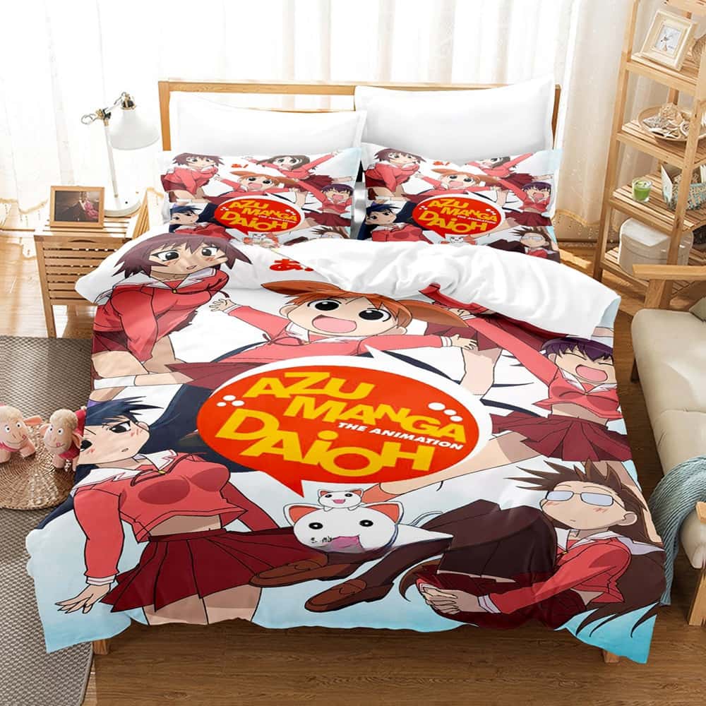 Anime Kawaii Azumanga Daioh Bedding Set Single Twin Full Queen King Size Duvet Cover for Adult Kid Bedroom