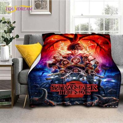Hot Horror Movie Stranger Things Blankets for Beds Soft Thin Blanket Queen Size Rome Decor Winter Bedding Cover Kid Gift Picnic