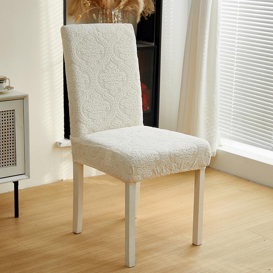 

Premium 1/2/4/6 pcs Premium Stretch Jacquard Polar Fleece Chair Covers fabric fits most chairs Special coating repels spills and dirt 1pc