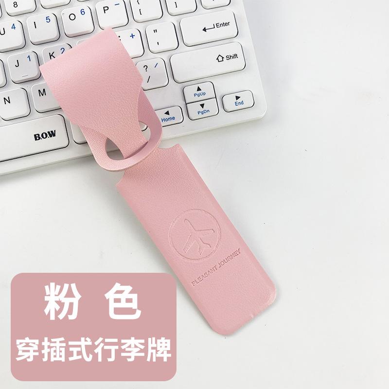 

Двусторонняя кожаная багажная бирка Отправить картонный ремешок Цельная длинная ПВХ багажная бирка розовый