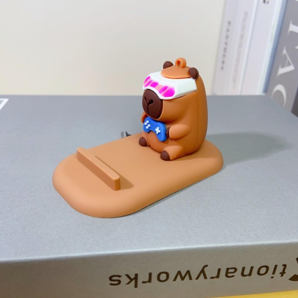 PVC Doll Capybara Phone Holder Figure Model Capybara Cell Phone Bracket Small Gifts