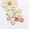 10 Pieces of 15 * 20mm Peach Heart Mocha Rhinestone Pendant, DIY Handmade Pet Necklace Accessories, Clothing, Wedding Decoration