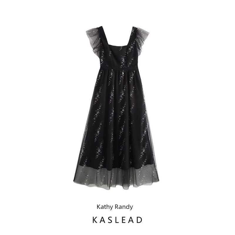 Kaslead New Arrival Women's Clothing Fashion Style Fashion Minimalist Casual Sequin Cinched Sleeveless Dress