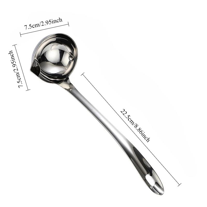 Stainless Steel Colander Spoon Soup Colander Kitchen Soup Gravy Oil Fat Separator Ladles Skimmer Spoon Soup Colander