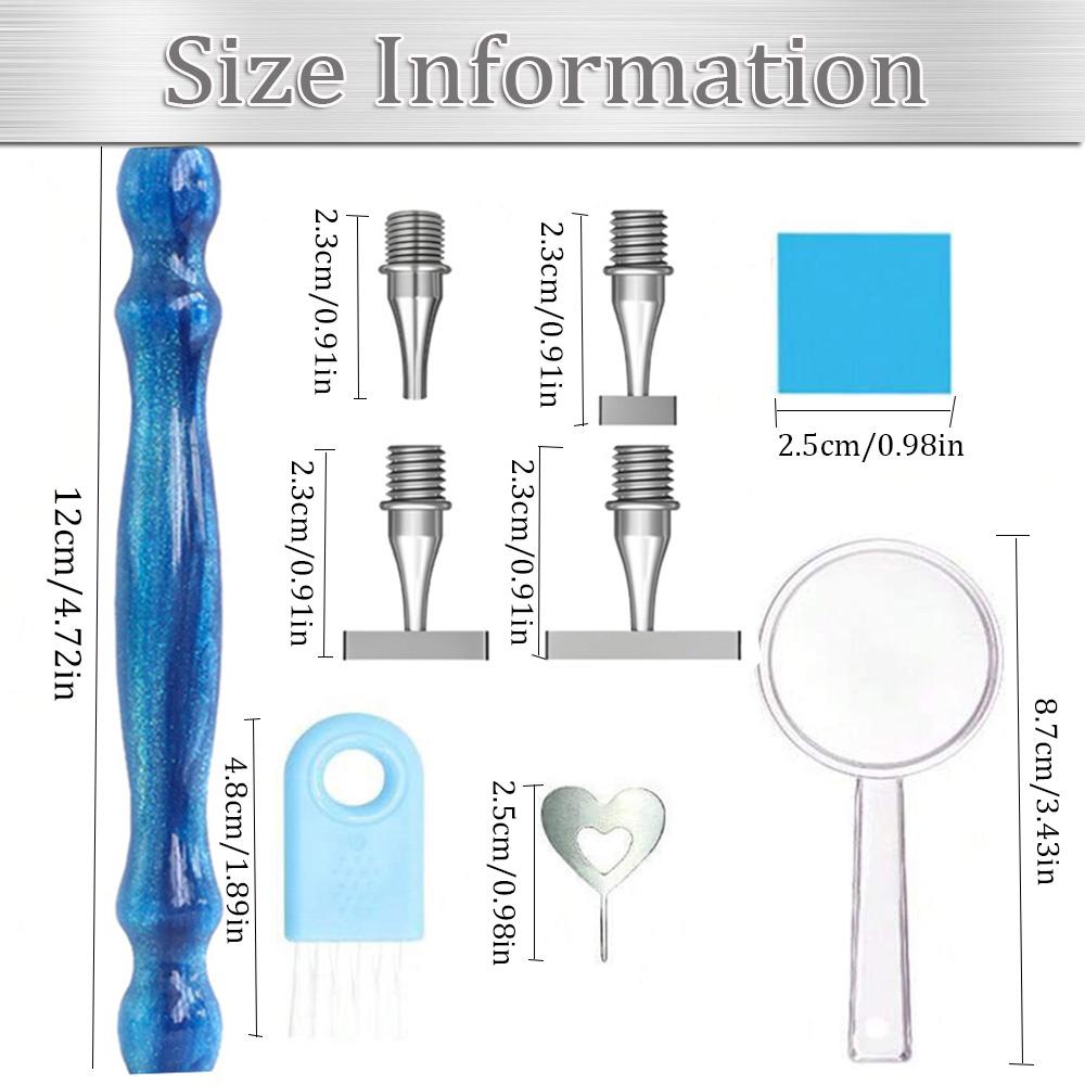 Ergonomic Diamond Painting Art Drill Bead Dot Pen Kit With Thin Thread Stainless Steels Metal Pen Heads Roller Tool Accessories