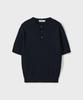 Yunionbeullu Cable Henley Half Knit [Navy]