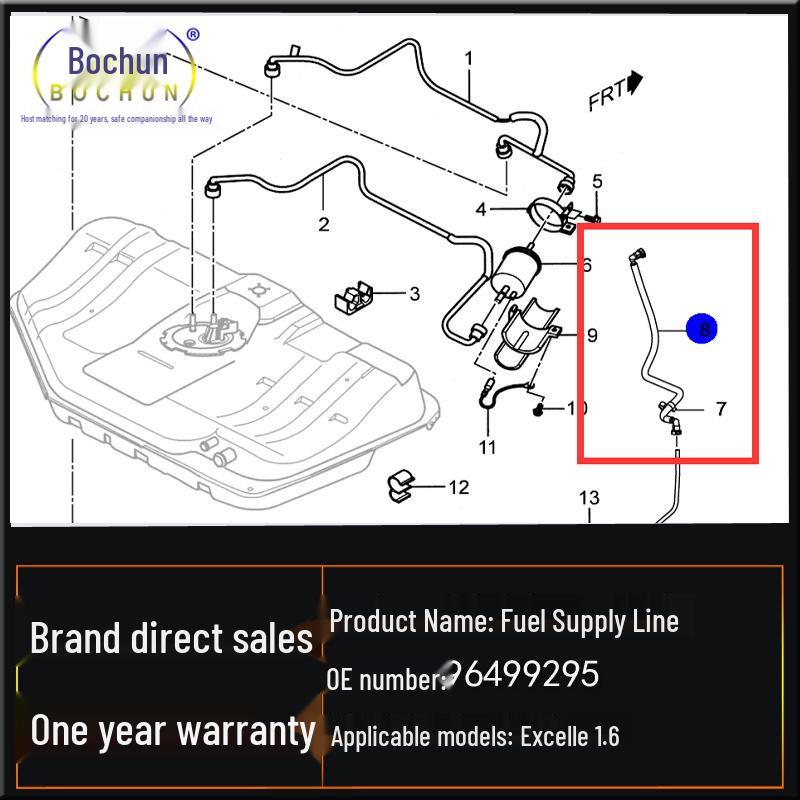 1.6 Gasoline Fuel Filter Inlet Pipe for Buick Excelle Auto Parts