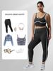Tight-Fitting Sports Leggings with High Waist and Side White Stripes for Gym Outdoor Cycling Running and Yoga