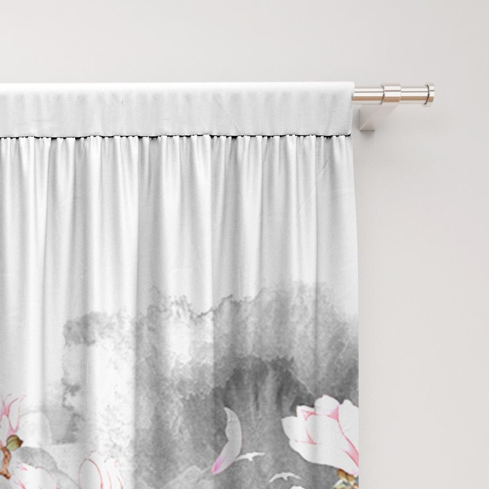 2PC Home Decoration Screen Curtain, Wax Plum Background Screen Curtain Suitable For Kitchen, Coffee Shop, Living Room, Balcony