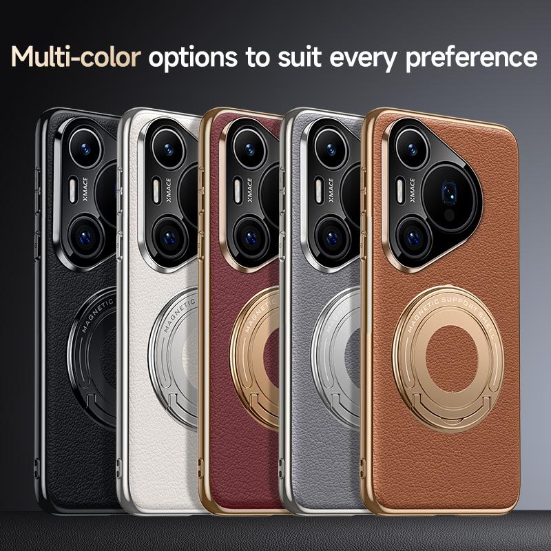 Miljøvennlig Vegansk Lær Skjult Støtte Etui For Huawei P60 Pro Art Pura 70 Ultra Pro+Plus Magnetisk Deksel Luksus Business Skall