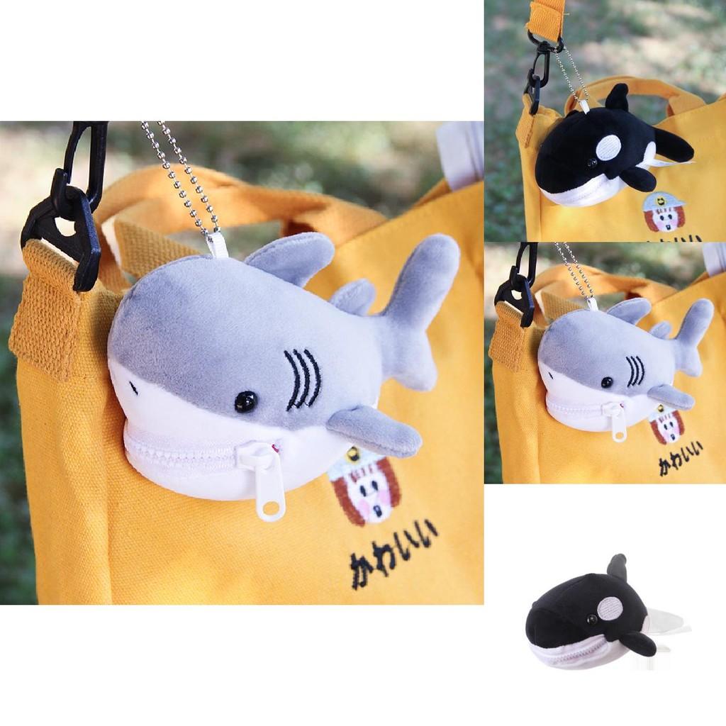 Cute Shark Blue Whale Orcinus Orca Plush Doll Pendant Wallet For Kids And Collectors
