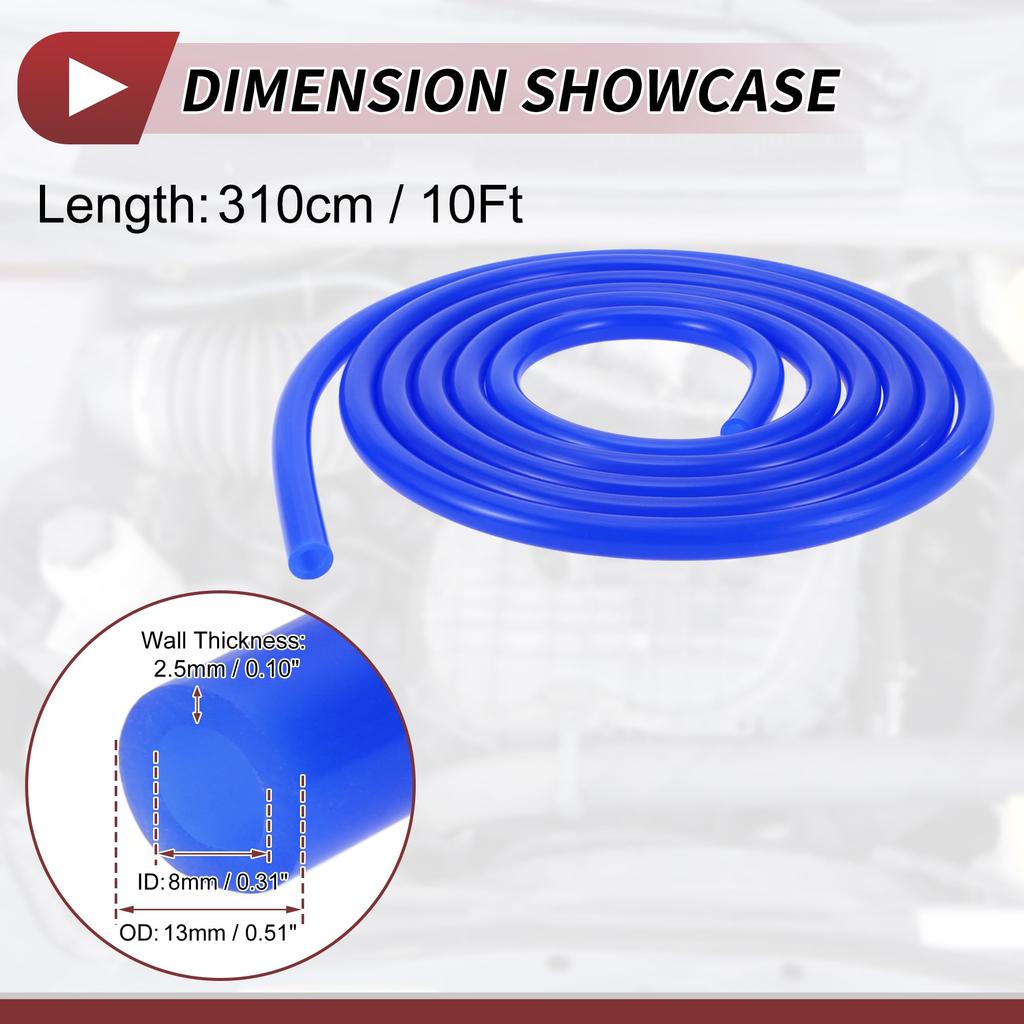 HEROFFIX Air and Silicone Vacuum Tube Hose High Temperature Automotive Vacuum Line 10ft