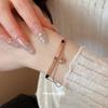Stainless steel double-layer letter fashion bracelet niche minimalist temperament bracelet light luxury high-end jewelry