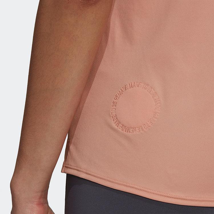 Adidas Solid Color Round Neck Sports Short Sleeve T-Shirt Women Tops Red Pink GT3044