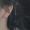 925 Sterling Silver French Simple Word Shiny Zircon Stud Earrings Women Classic  Party 14k Gold  Plating  Jewelry Gift