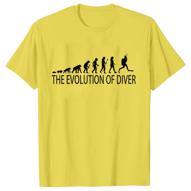 

Evolution of Scuba Diving Tee Shirt Women Clothing Short Sleeve Tees Fashion Gifts for Divers Tshirts FeUnisex Graphic Y2k Tops S