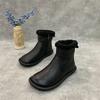 Woman Shoes Fur Ankle Round Toe Tabi Flat Booties Snow Boots for Women Leather Winter 2025 Novelty Lamb Furry Spring Autumn Goth