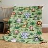 1PC Jungle animalsOutdoor Flannel Blanket - Soft Plush Decor for Picnics, Camping, Bedroom, Playroom, Office, or Lunch Break 1356A