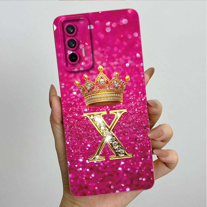 For Realme GT Neo Flash / Neo 2T / Q3 Pro 5G Fashion Initial Letter Couple Phone Case Soft Silicone TPU Lens Protective Casing