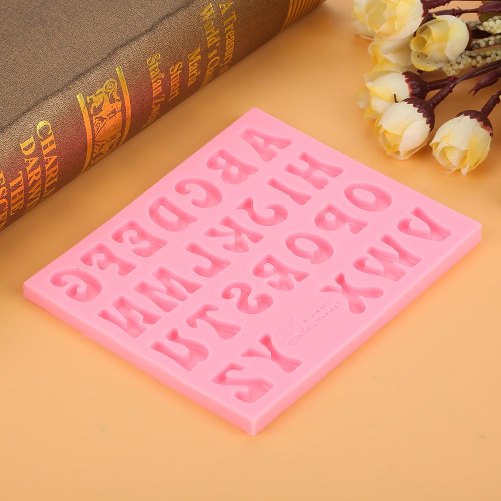 Silicone Mold Alphabet 26 Letters Pink Handmade DIY Mould Tool