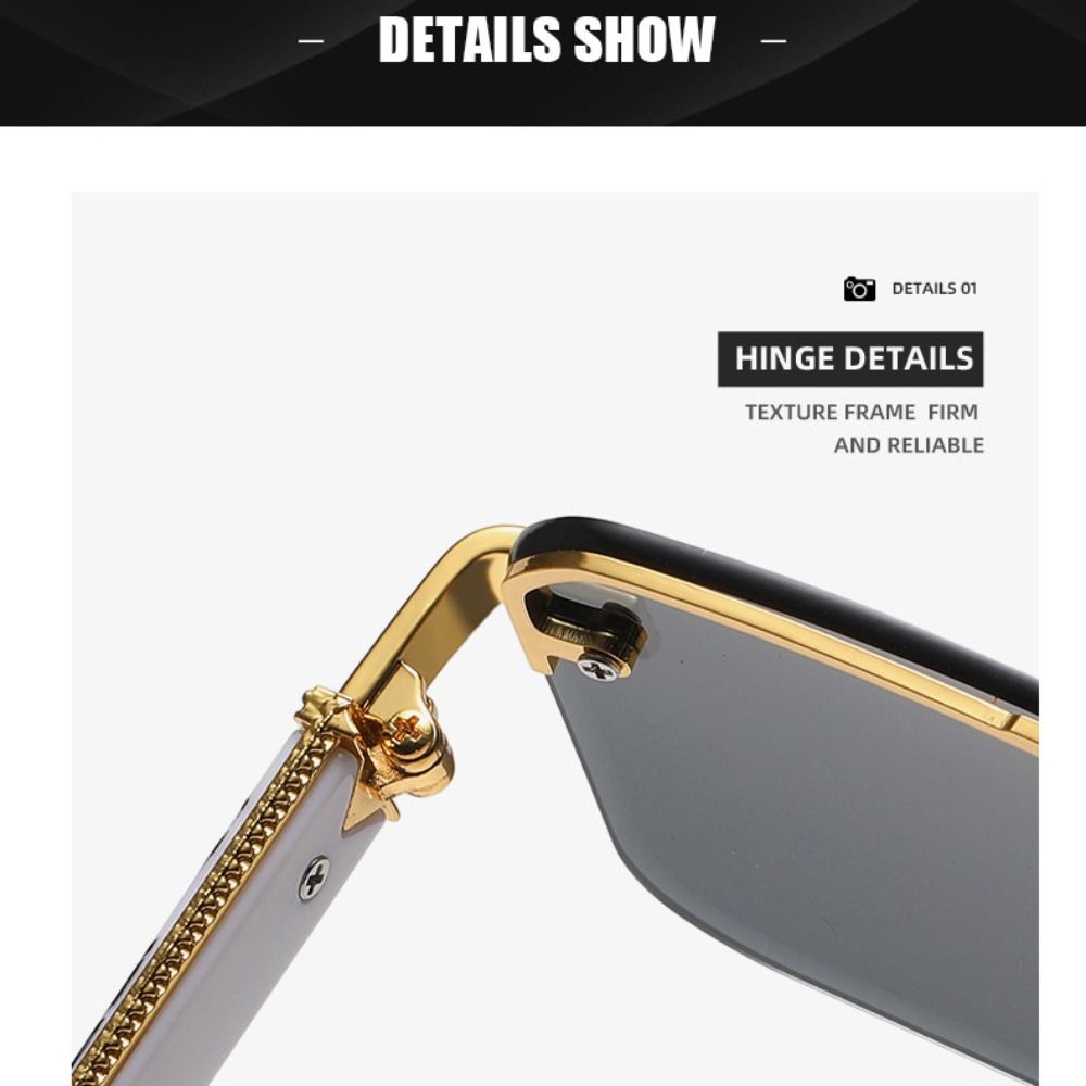 UV 400 Men Sunglasses Marble Pattern Driving Eyewear Fashion Rimless Sunglasses Female