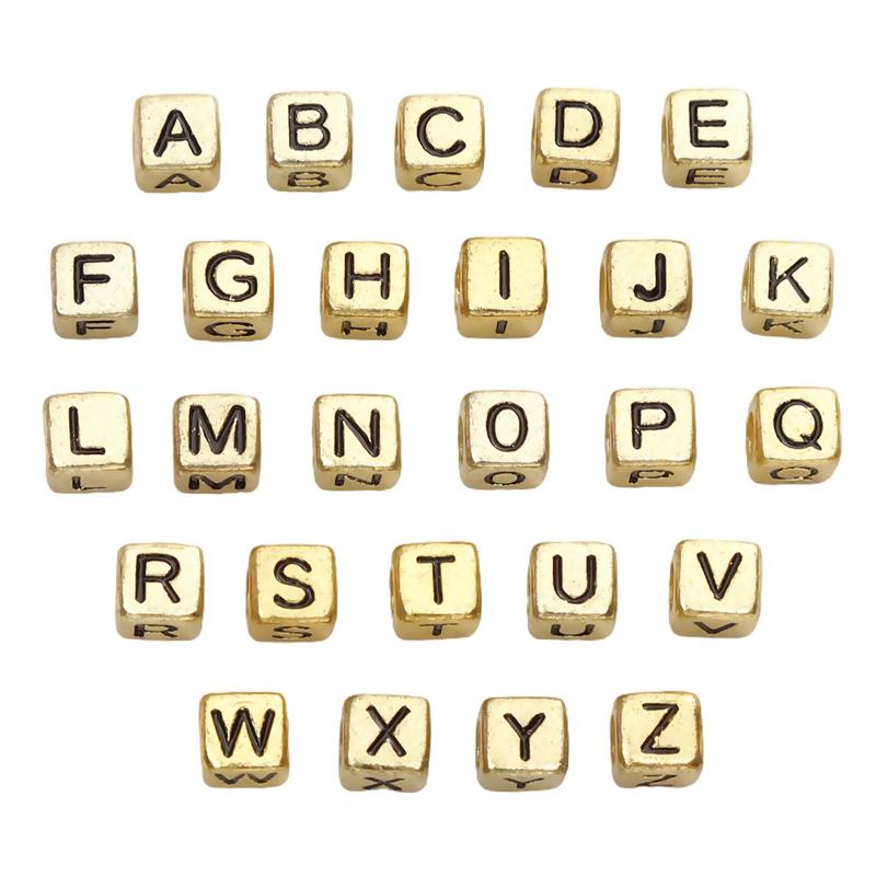 50 pz 6mm Cubo Quadrato Acrilico Fai da Te Perline Lettere Alfabeto A-Z Lettere Inglesi Per Braccialetto Collana Gioielli