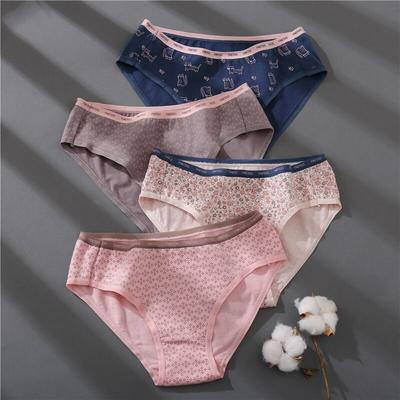 Dame Bomullstruser Dame-trykktruser Low-Rise underbukser Jenter Cute Plus Size M-2XL Intimates Undertøy
