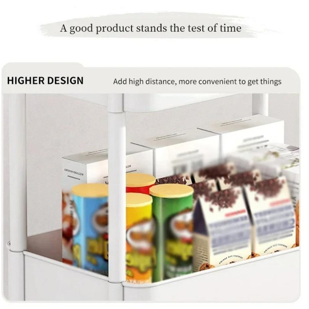 Space Efficient Storage Rack Wiht Wheels Rolling Plastic Storage Cart Mobile Storage Rack  Kitchen