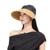Summer hat female sunshade sunscreen woven straw hat empty top sun hat summer outdoor travel shows small face