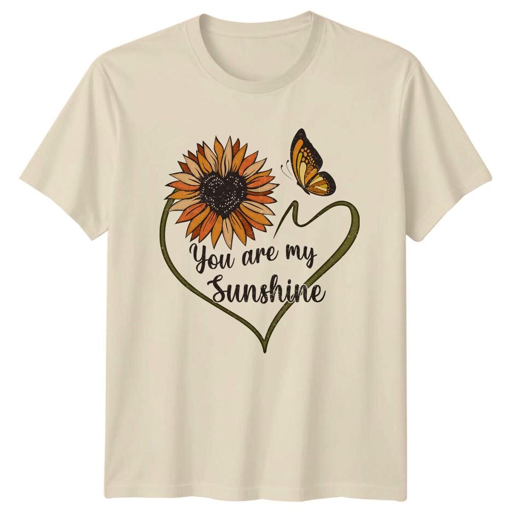 Butterfly Sunflower You Are My Sunshine Heart Nature Graphic TShirt