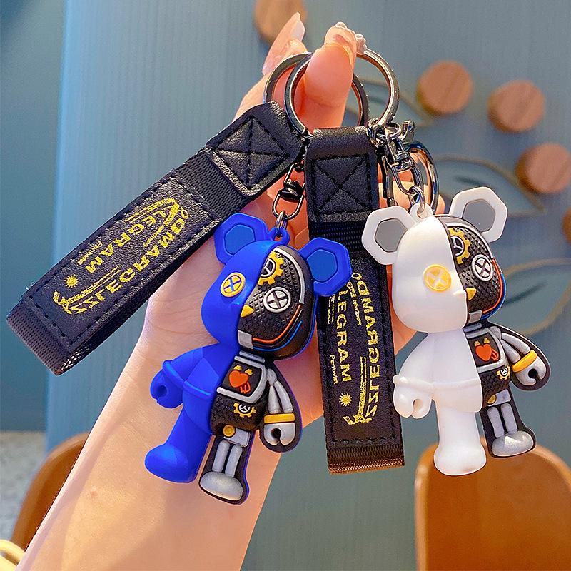 Adorable Cartoon Bear Keychain Pendant - Couple Car Bag Ornament Small Gift