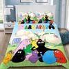 Cartoon B-Barbapapa Bettwäsche-Set Für Schlafzimmer Weiche Moderne Tagesdecken Bequeme Kinder Bettbezug Bettdeckenbezug Und Kissenbezug