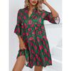 Bestseller-Kleid für Damen im Sommer – Übergroßes, lässiges Swing-Kleid mit V-Ausschnitt