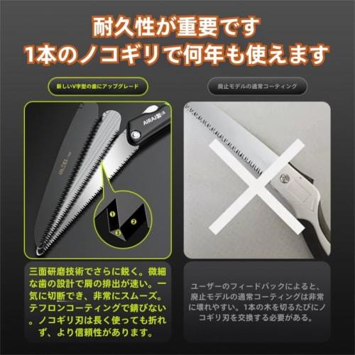 LQHZC Folding Saw, Compact, 22cm Blade, Imported SK7 Steel, Triple-Surfaced Polished Teeth, Black Titanium Coating, Safety Lock, Non-Slip Grip, Ideal