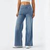 Ladies Wide Leg Trousers Elastic Waistband High Waist Stretch Vertical Trousers Stylish Womens' Casual Pants