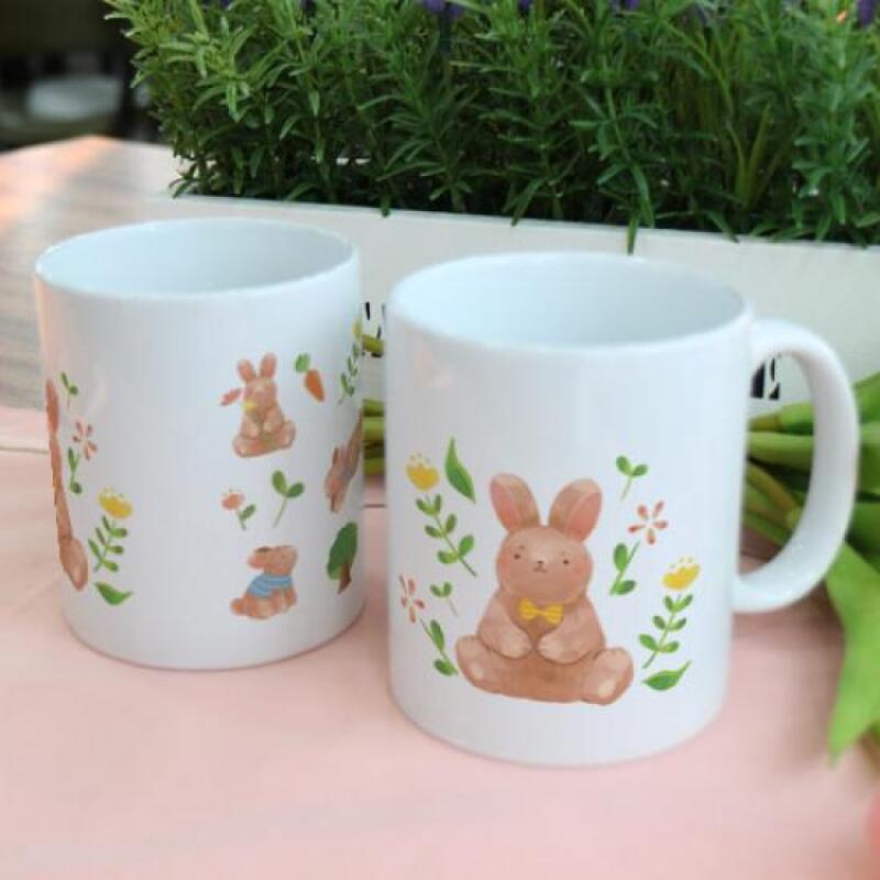 am542-Design Mug 2p-Brown Rabbit