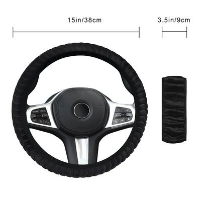 Les housses de volant de voiture en velours cristal chaudes d'hiver sont adaptées aux volants de 37-39 cm