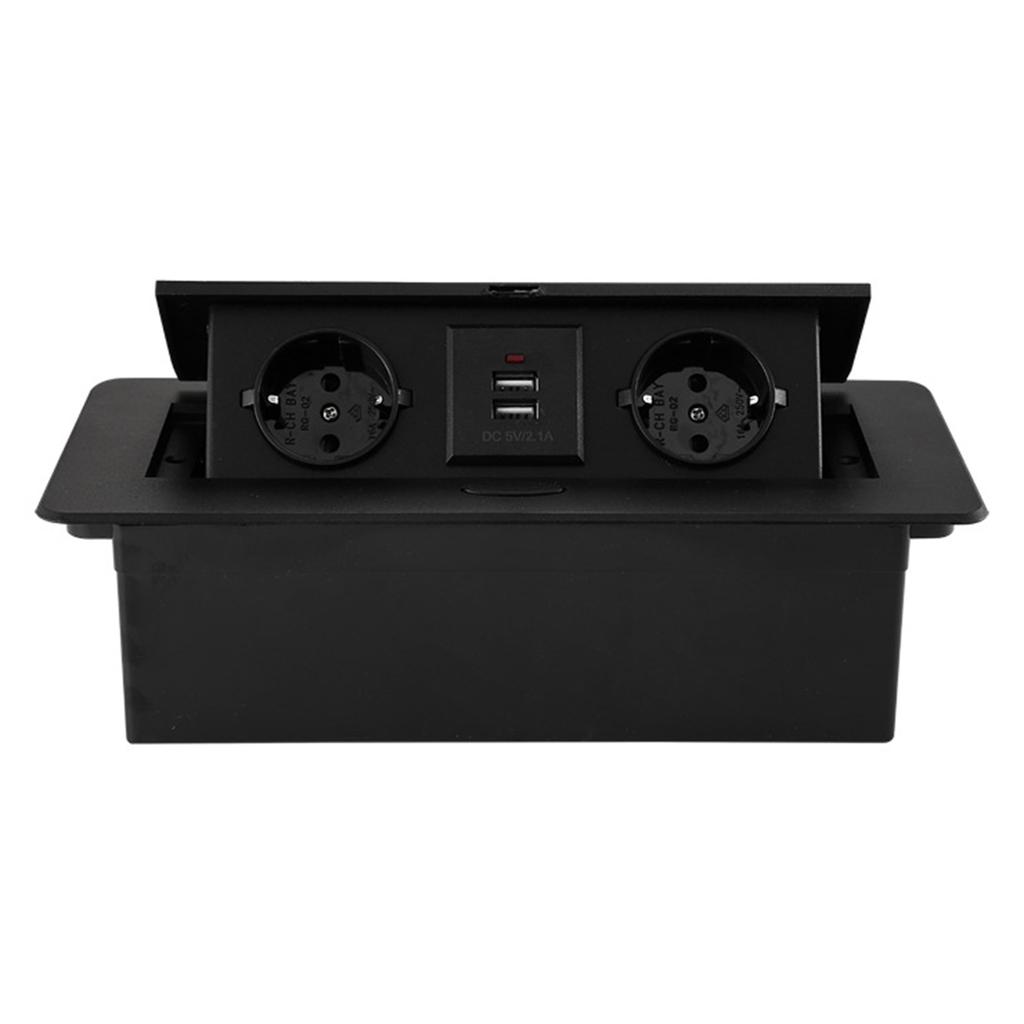 Desktop Socket EU Plug Hidden Table Panel With USB Charging Slow for Pop Up Cover For Meeting Room Office Electrical Out