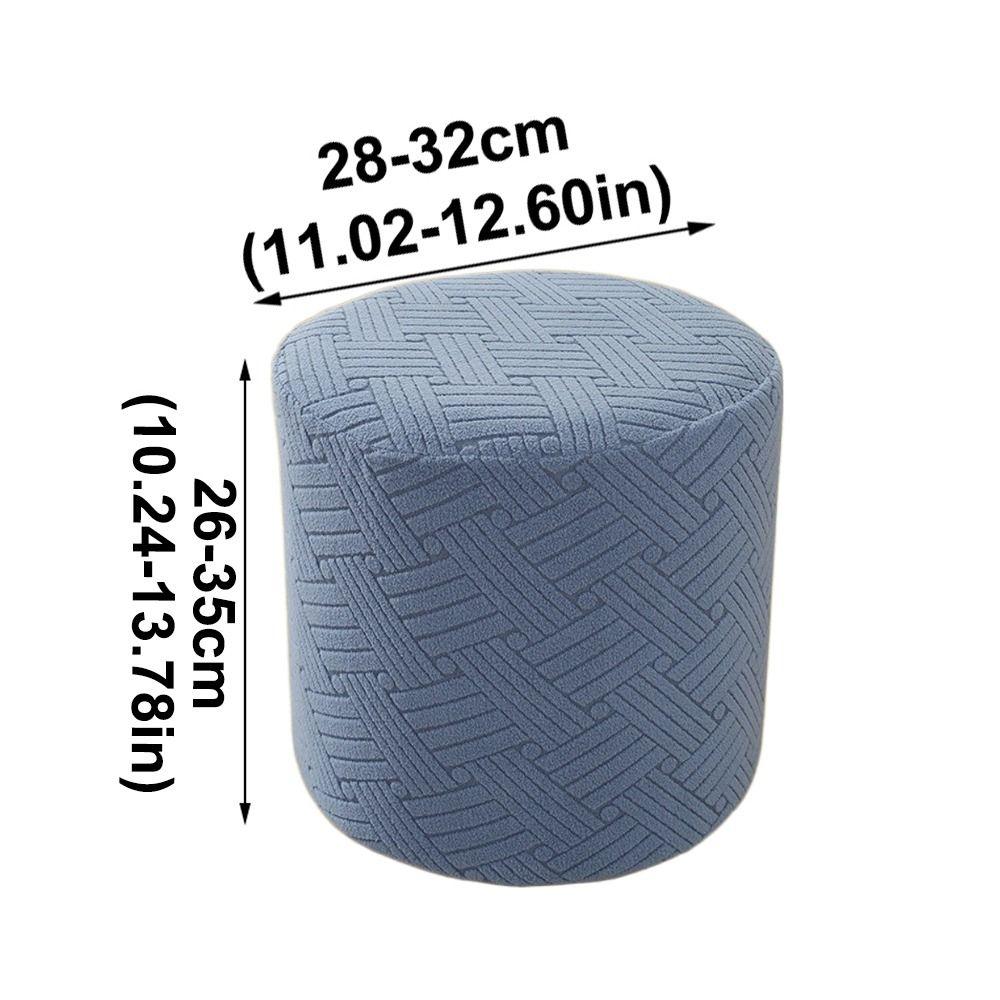 New Solid Color Jacquard Ottoman Cover Elastic Soft Footrest Slipcover T-Shape Pouf Stool Cover Living Room