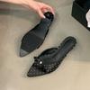 Fashion Metal Fashion Pointed Toe Pumps Women Low Heel Shoes Spring Summer Female Slip On Footwear Sexy Ladies Heeled Sandals Shoes