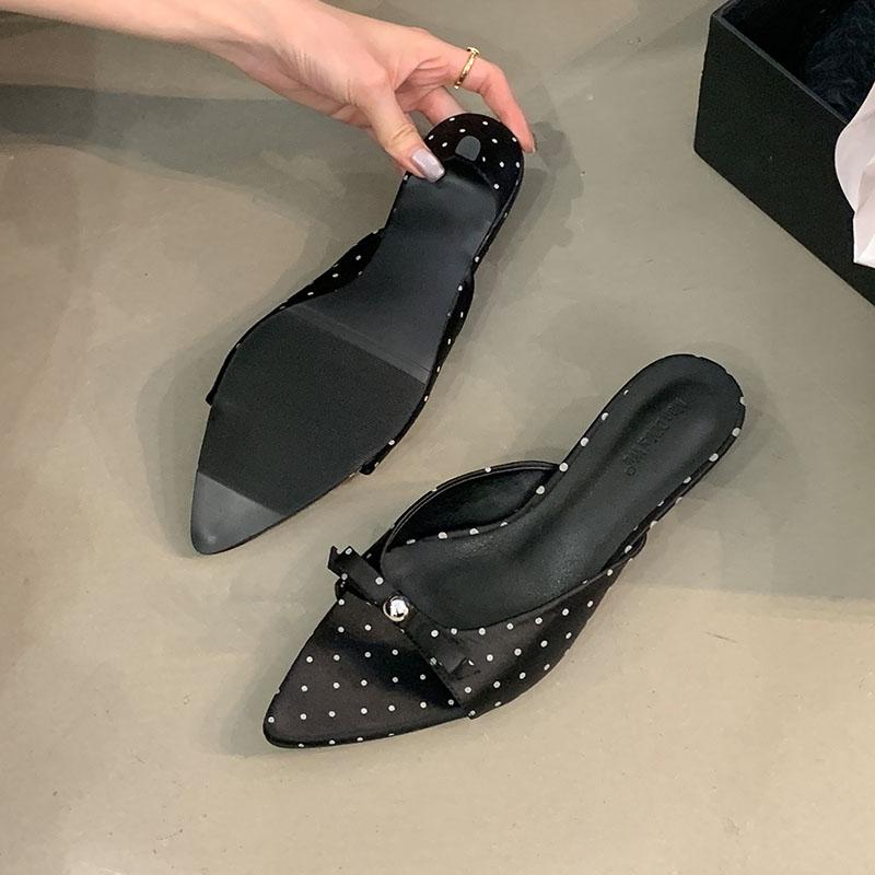 Fashion Metal Fashion Pointed Toe Pumps Women Low Heel Shoes Spring Summer Female Slip On Footwear Sexy Ladies Heeled Sandals Shoes