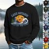 Men's Long Sleeve Loose Fit Casual Neck T-Shirt with Letter Print