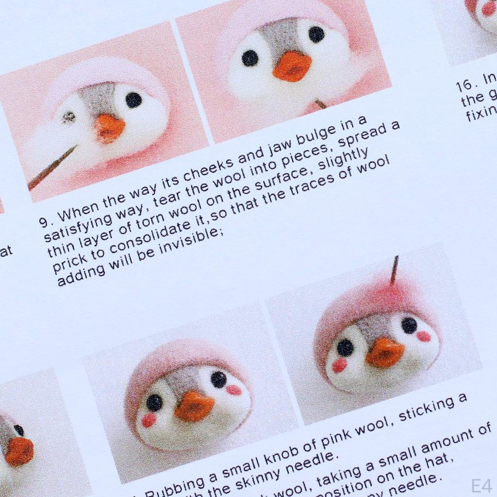 Animal Penguin Felting for Dry Felting, Wool with Tool Starter Christmas Doll