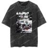 Vintage Washed T-shirt Man 2026 Attack on Titan Short Sleeve Tee Streetwear Anime Print Casual Tops Summer Y2k