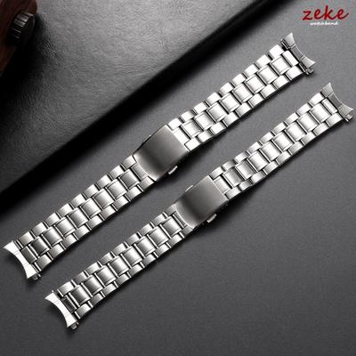 Curea de ceas din oțel inoxidabil cu capăt curbat Curea universală Cataramă de siguranță pliabilă Brățară metalică Curele 20mm 22mm Accesorii curea ceas