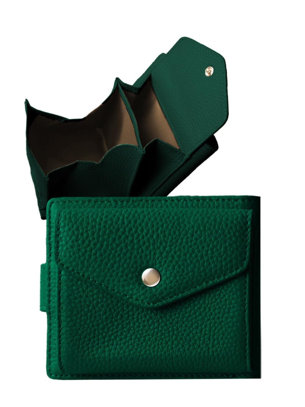 

LASIEM and coin purse facing the same Bifold Genuine Skimming Coin Small Easy to Green [Billfold way] Wallet, Women s, Bifold, Wallet, Leather, moss зелений колір