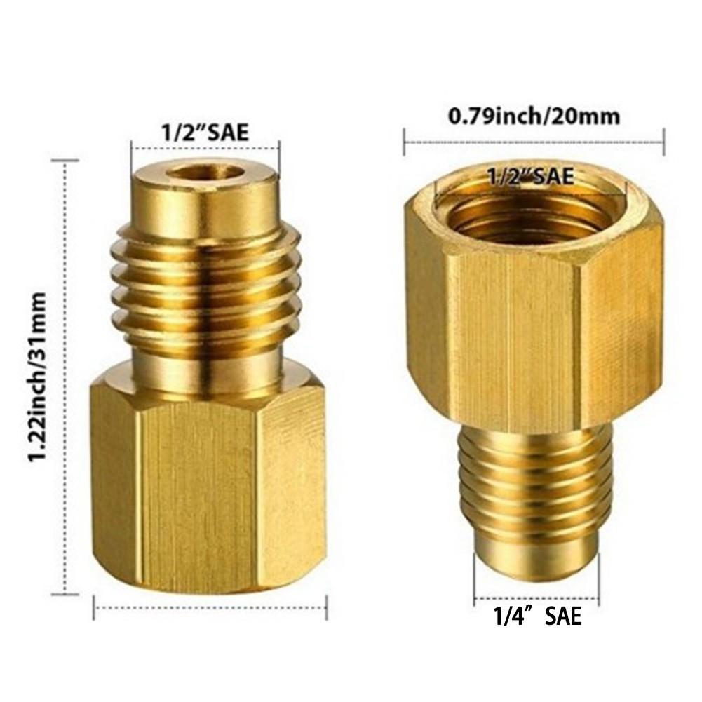 Adapter R410A 1/4 SAE Quick Connector To 1/2 ACME 1/2 ACME To 1/4 SAE Connector