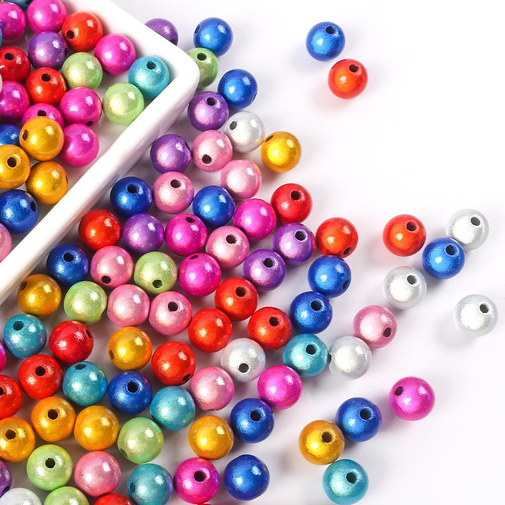 Color Dream Reflective Laser Acrylic Round Beads Diy Bracelet Necklace Accessories Handmade Jewelry Materials