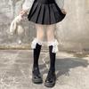 Calze da donna stile giapponese Calzini alti al ginocchio Calzini lunghi in nylon trasparente ultrasottile Calzini al ginocchio JK Lolita per ragazze dolci