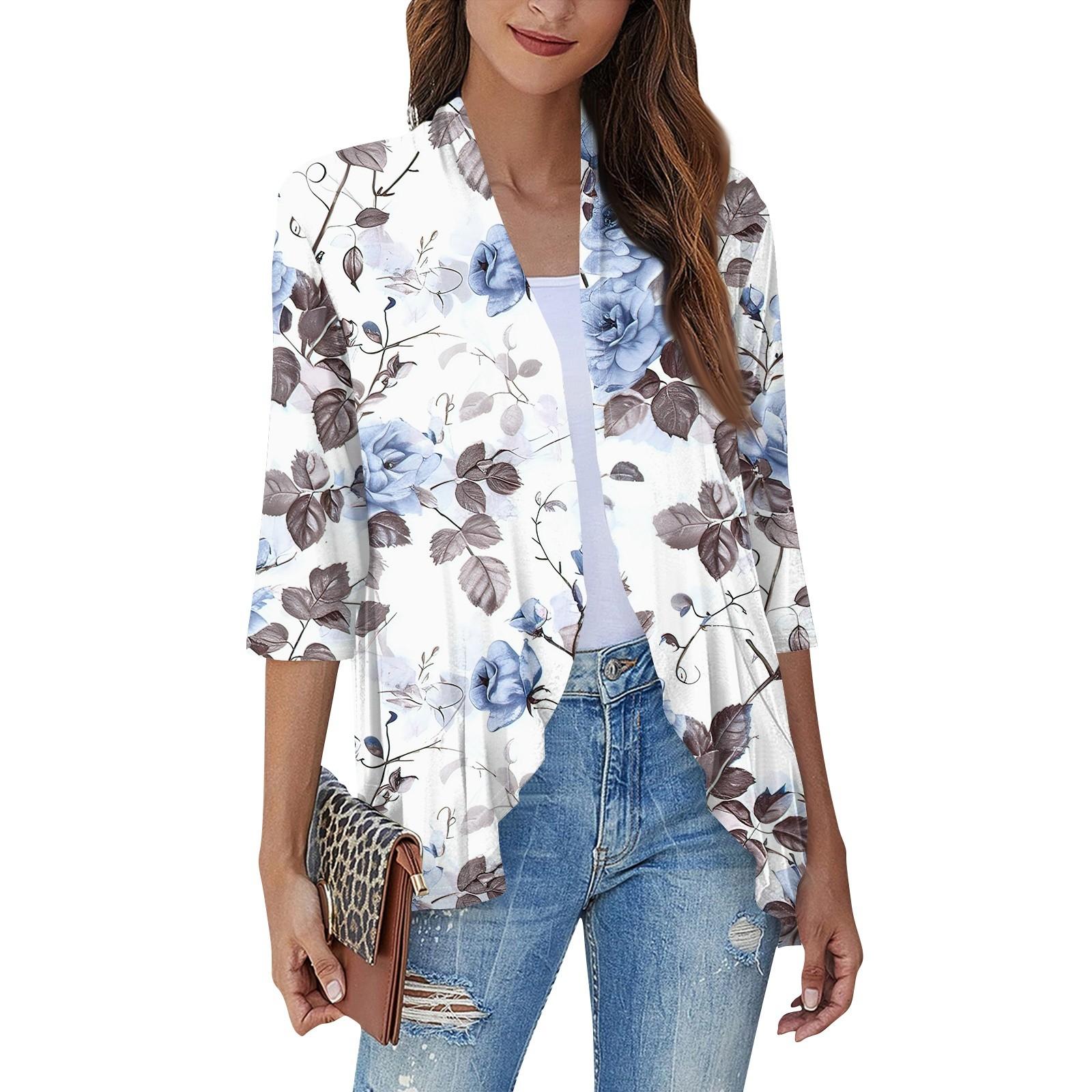 

Женская повседневная рубашка с укороченными рукавами и принтом, топ, мягкая драпировка, кардиган с рюшами XXL белый